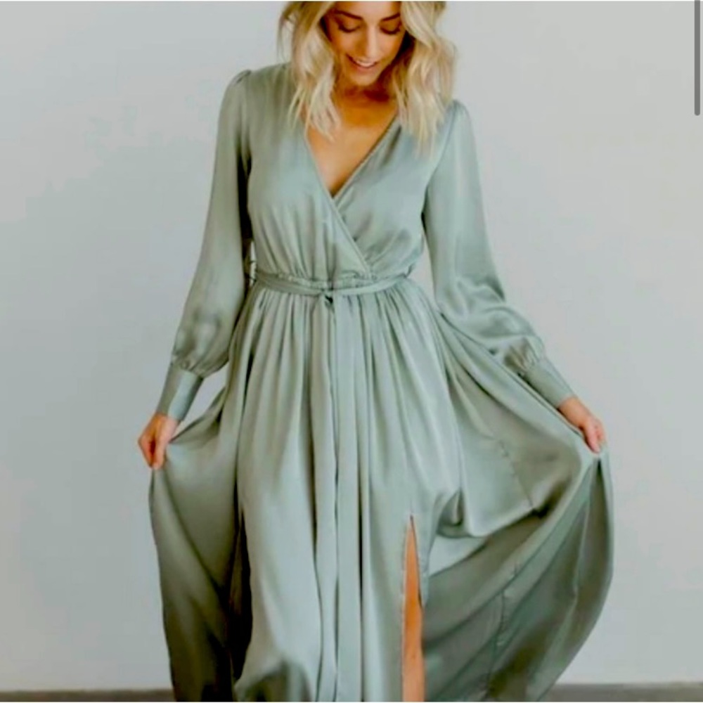 BALTIC BORN Jenna Satin Maxi Dress Size S